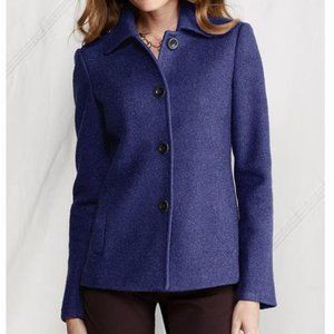 Land's End Blue Boiled Wool Jacket Size 4